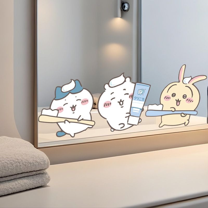 Home Goods Bathroom Accessories - Hot Chiikawa Mirror Stickers Strong Adhesive