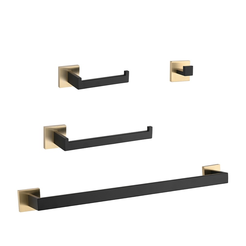 Home Hardware Bathroom Mirrors - 4-Piece Bathroom Hardware Set, Modern Wall