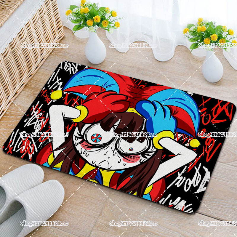 Home Goods Bathroom Rugs - Cartoon The Amazing Circus Velvet Door