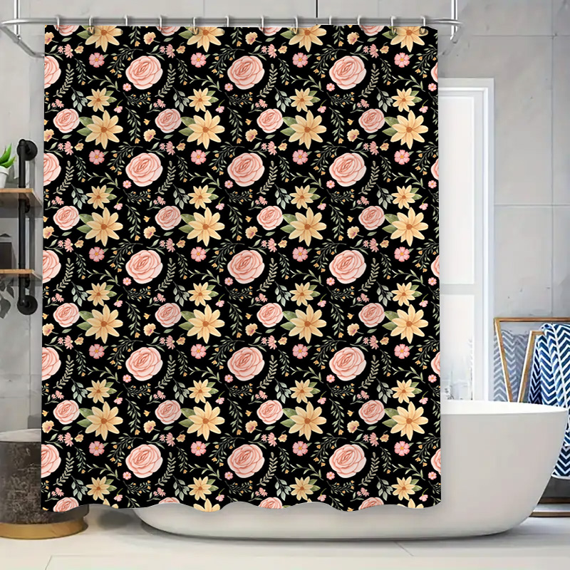 Home Bathroom Remodel - Black White Patterned Shower Curtain Elegant