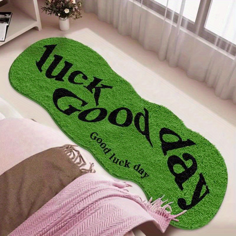 Home Goods Bathroom Rugs - VIKAMA Green Carpet Brings Good Luck