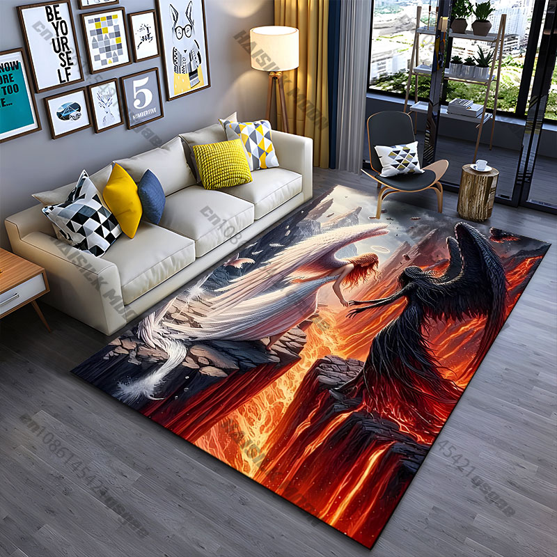 Home Goods Bathroom Rugs - Good versus evil duality carpet Yoga