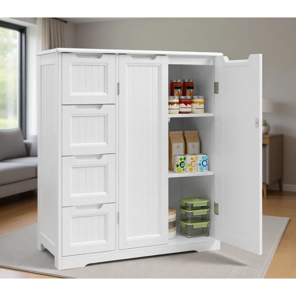 Home Essentials Bathroom Cabinet - Bathroom Storage Cabinet with 4 Drawers
