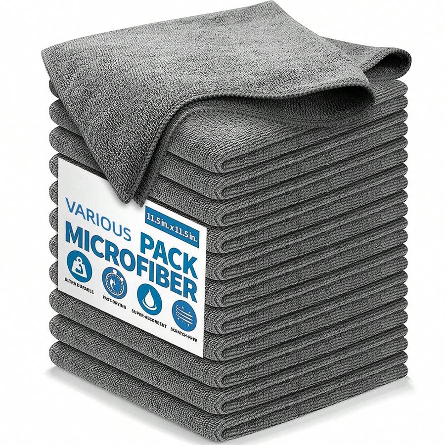 Home Bathroom Supplies - HYER KITCHEN Grey Cleaning Cloth Set,