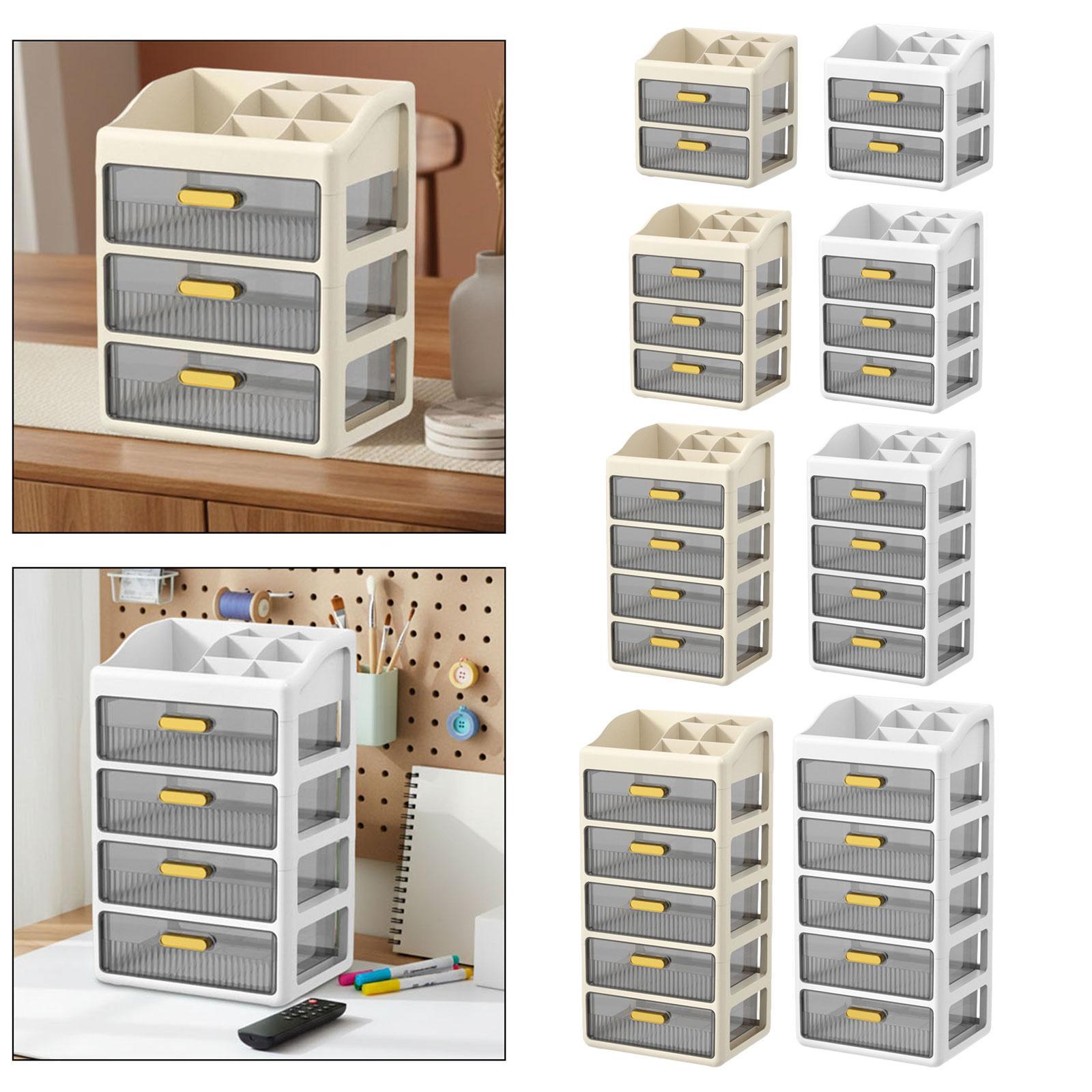 Home Essentials Bathroom Cabinet - Desk Organizers with Drawers Plastic Storage