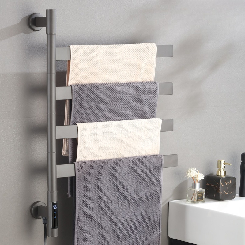 Home Bathroom Supplies - Electric Heated Towel Rail Rotatable Bathroom