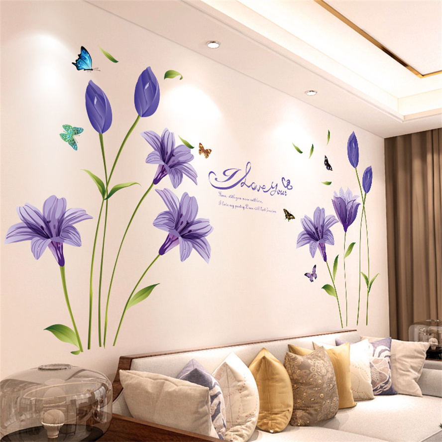 3D Butterfly Flower Colorful W - đánh giá và giá Home Bathroom Wallpaper