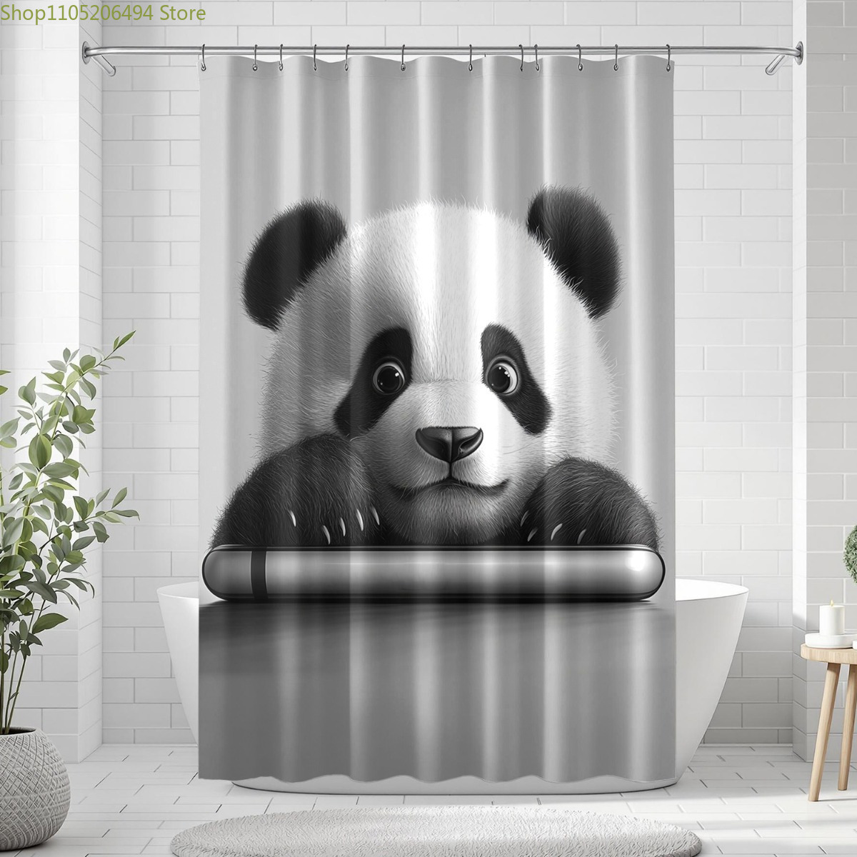 Cute Panda Bear Shower Curtain - đánh giá và giá Adorable Home Bathroom Ideas