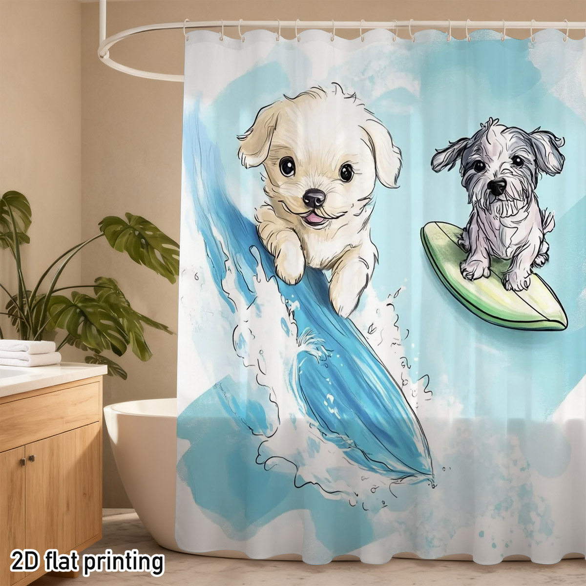 Adorable Dog Shower Curtain Cu - đánh giá và giá Adorable Home Bathroom Ideas