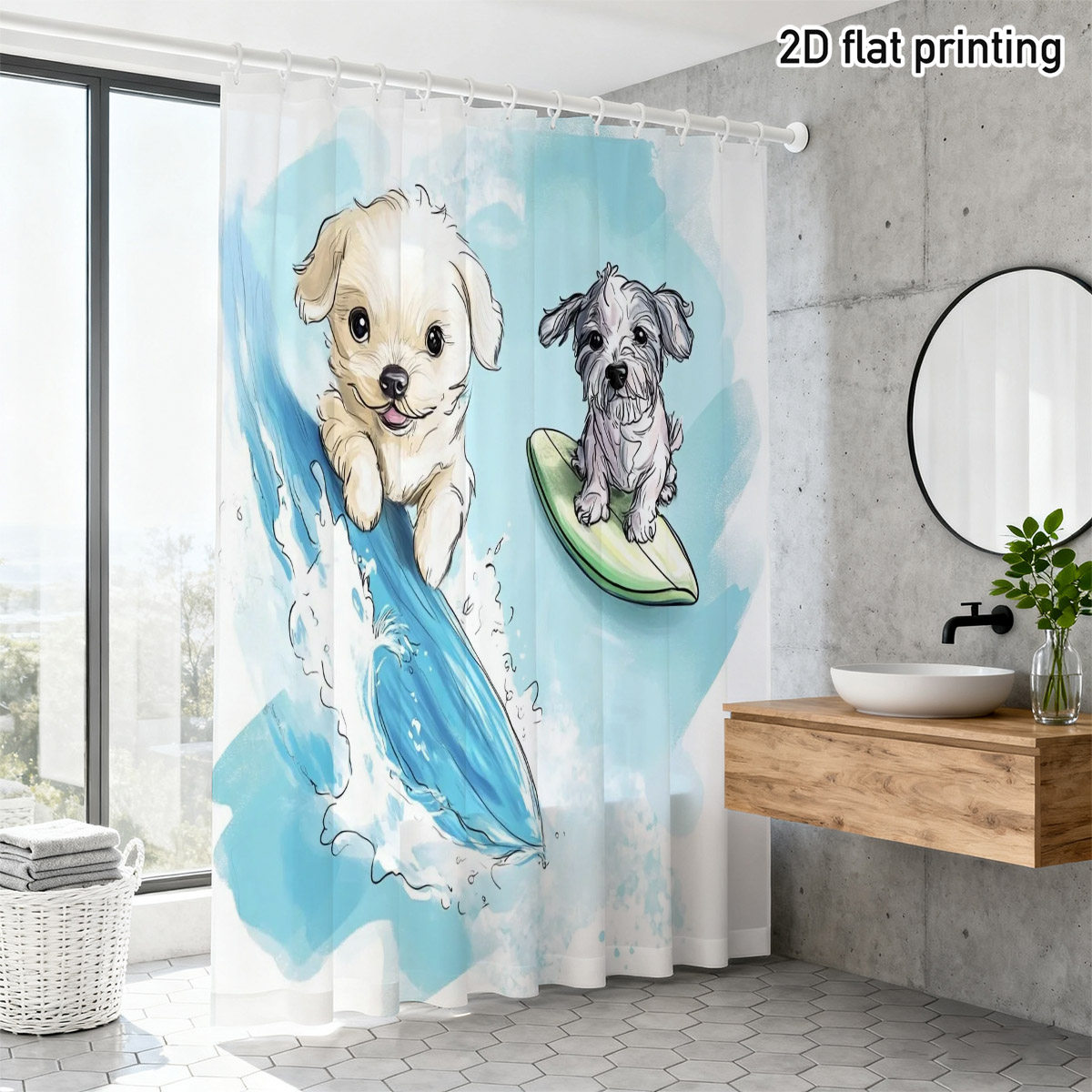 Adorable Dog Shower Curtain Cu - đánh giá và giá Adorable Home Bathroom Ideas