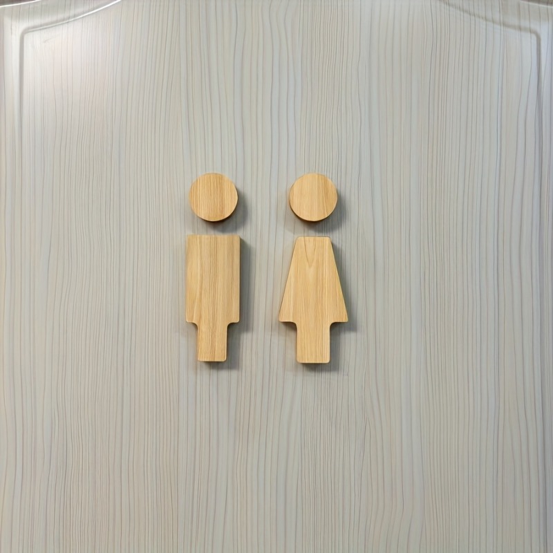 2PCS Wooden Bathroom Sign for  - đánh giá và giá Home Creation Bathroom