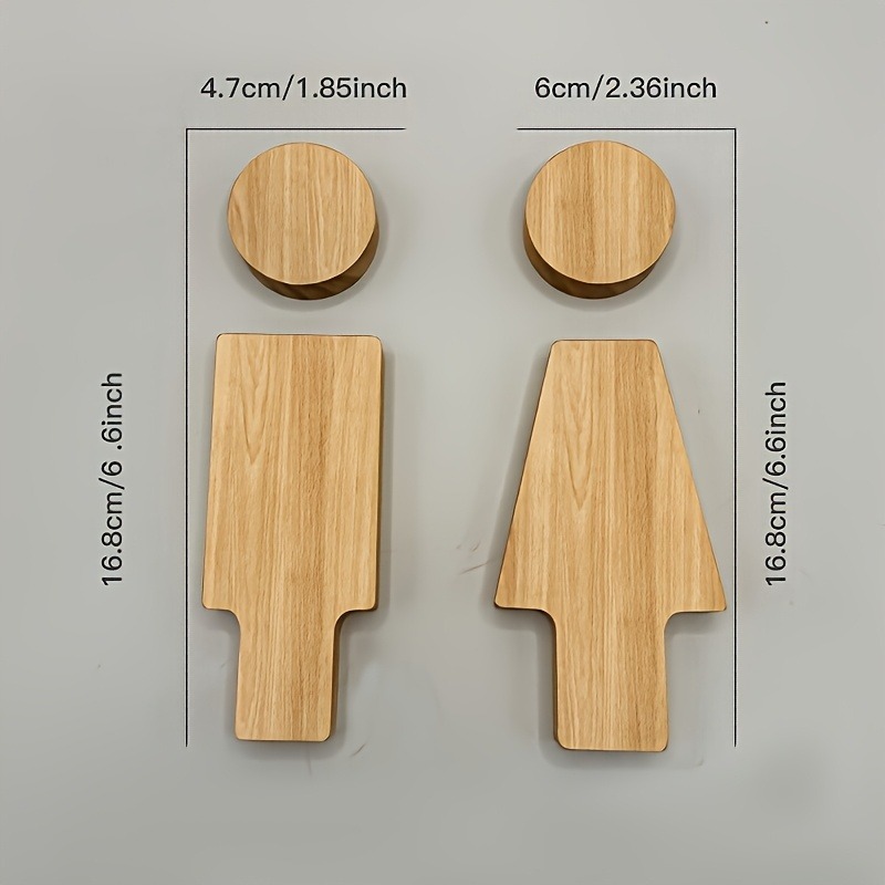 2PCS Wooden Bathroom Sign for  - đánh giá và giá Home Creation Bathroom