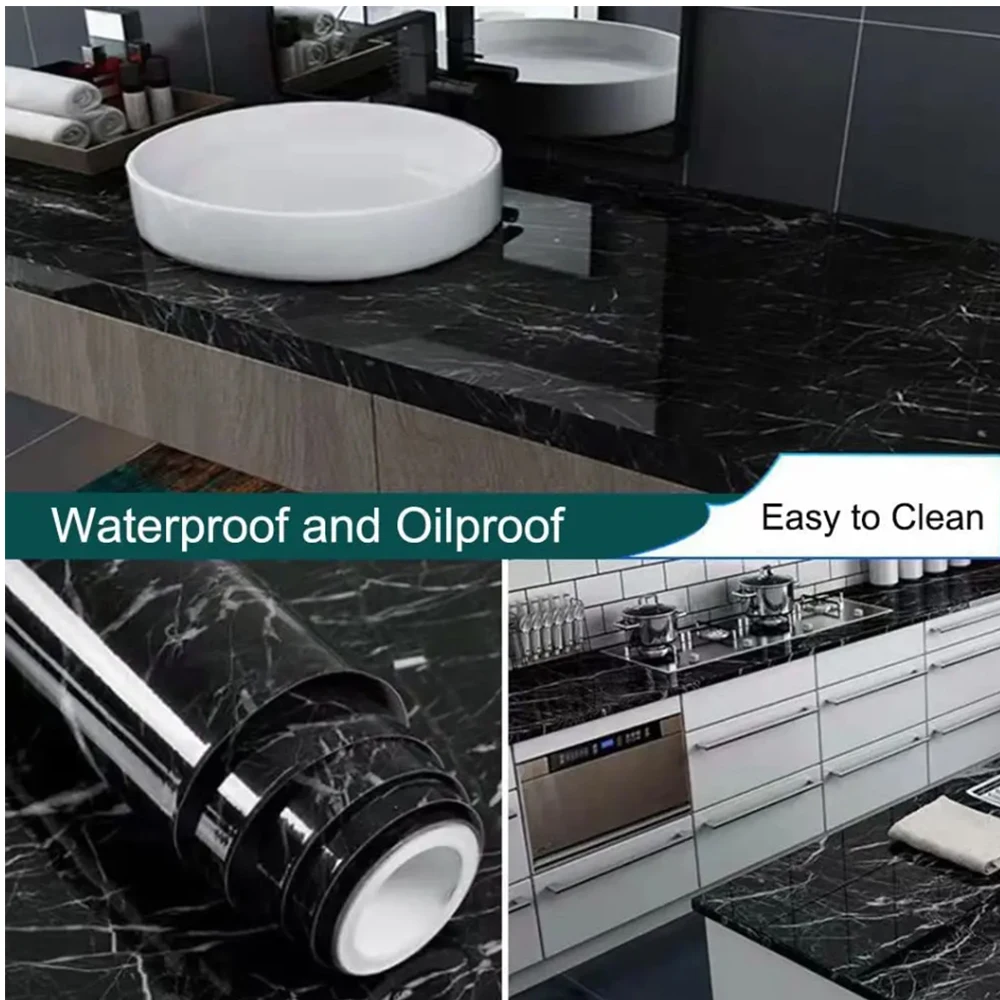 Marble Vinyl Self Adhesive Wal - đánh giá và giá Home Bathroom Wallpaper