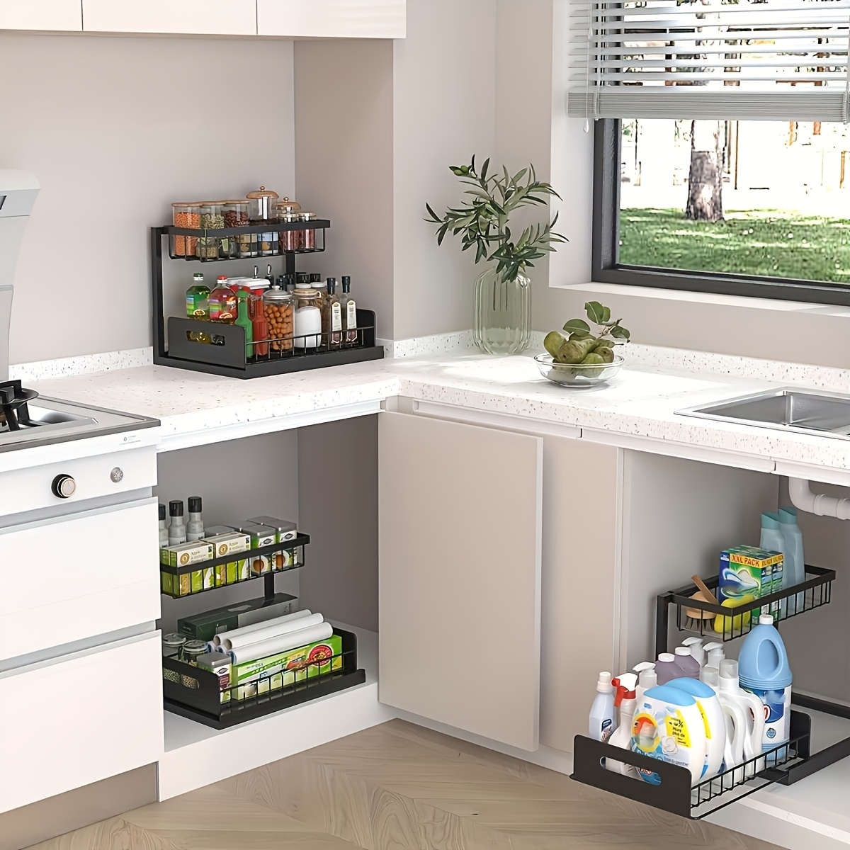 Under Sink Kitchen Storage Rac - đánh giá và giá Home Essentials Bathroom Cabinet