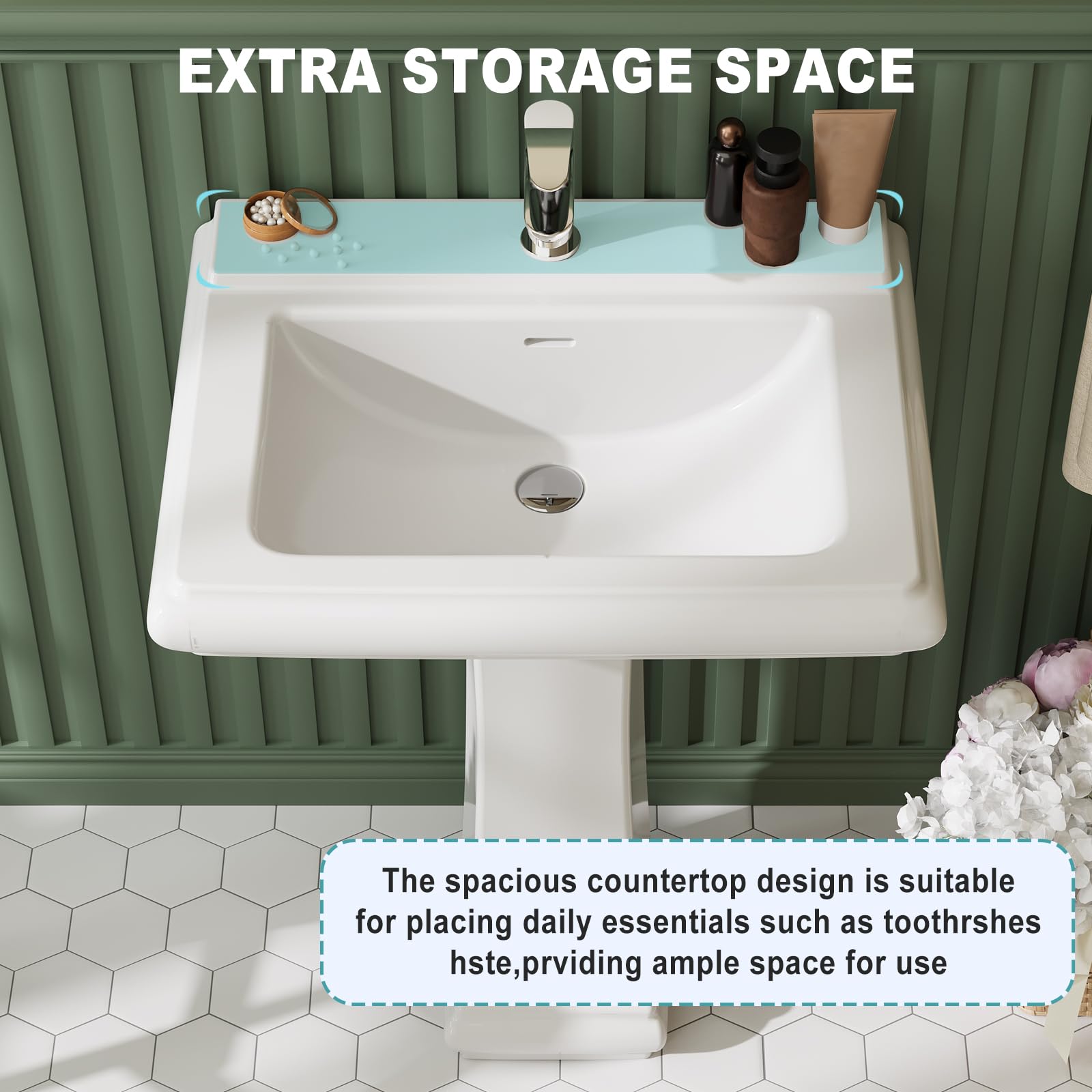 Pedestal Sink Square Ceramic B - đánh giá và giá Home Bathroom Remodel