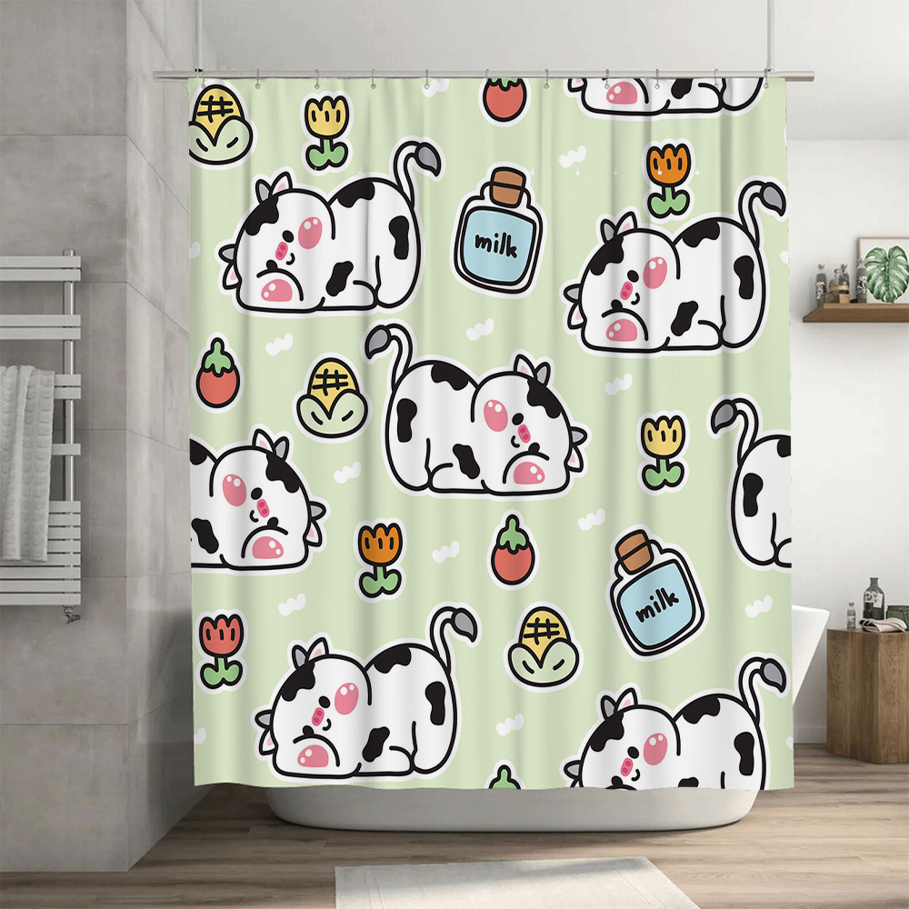 Adorable Cow Print Shower Curt - đánh giá và giá Adorable Home Bathroom Ideas