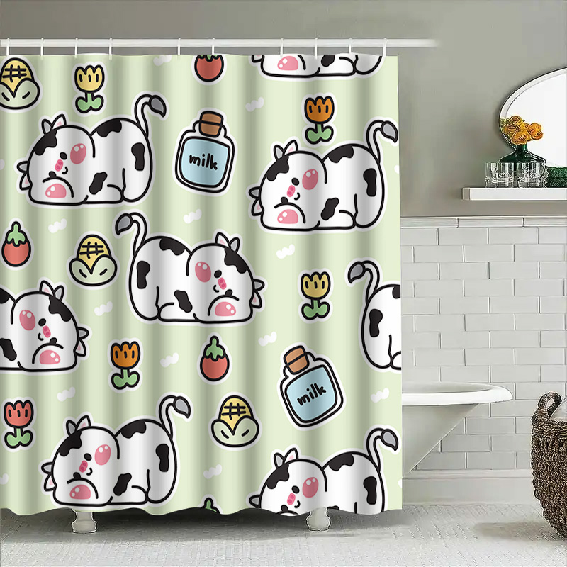 Adorable Cow Print Shower Curt - đánh giá và giá Adorable Home Bathroom Ideas