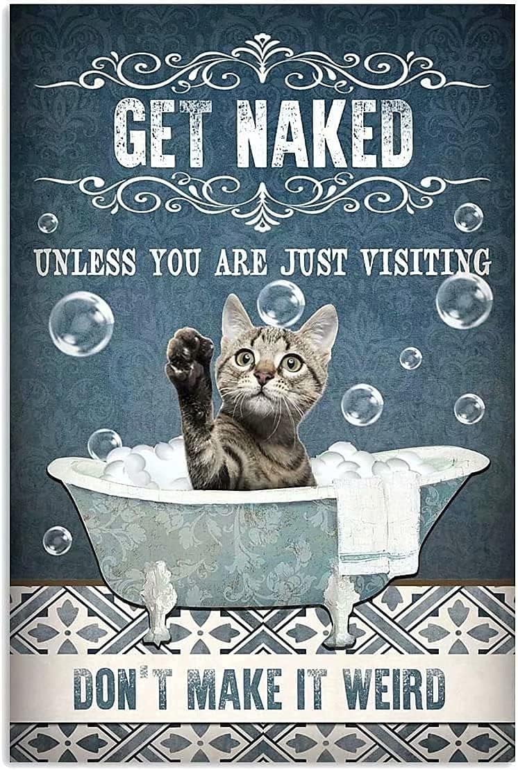 Kitten Bathroom Metal Tin Sign - đánh giá và giá Bathroom Home Visit