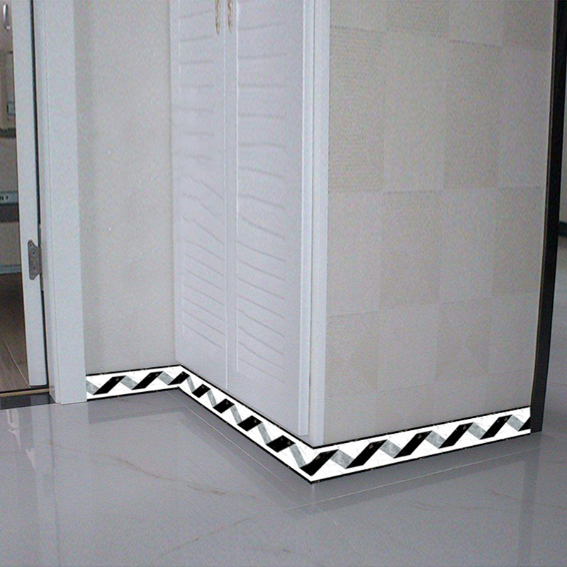Black White Stripe Baseboard W - đánh giá và giá Home Bathroom Wallpaper