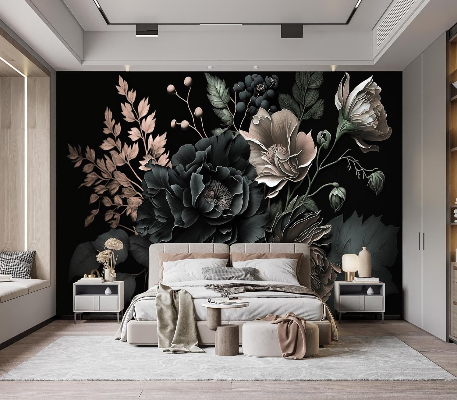 Dramatic Dark Floral Botanical - đánh giá và giá Home Bathroom Wallpaper