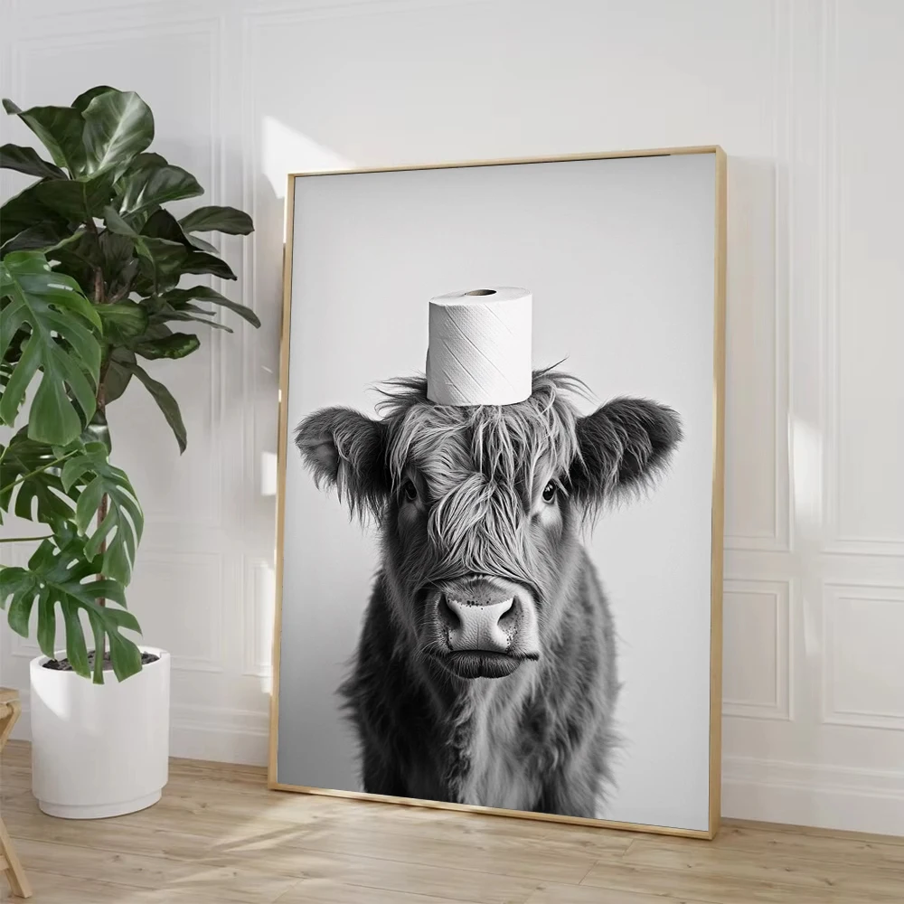 Highland Cow Otter Cat  Raccoo - đánh giá và giá Home Bathroom Wallpaper